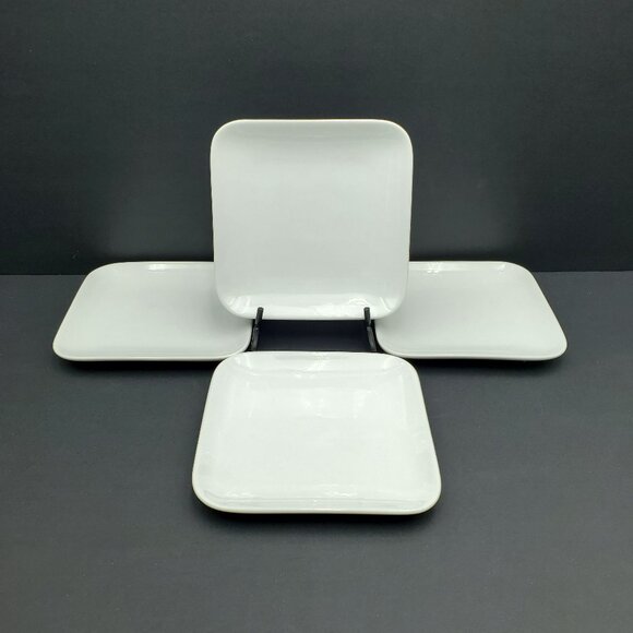Pier 1 White Appetizer Plates Pier 1 White Square Dessert Snack Tapas Plates - Picture 1 of 7